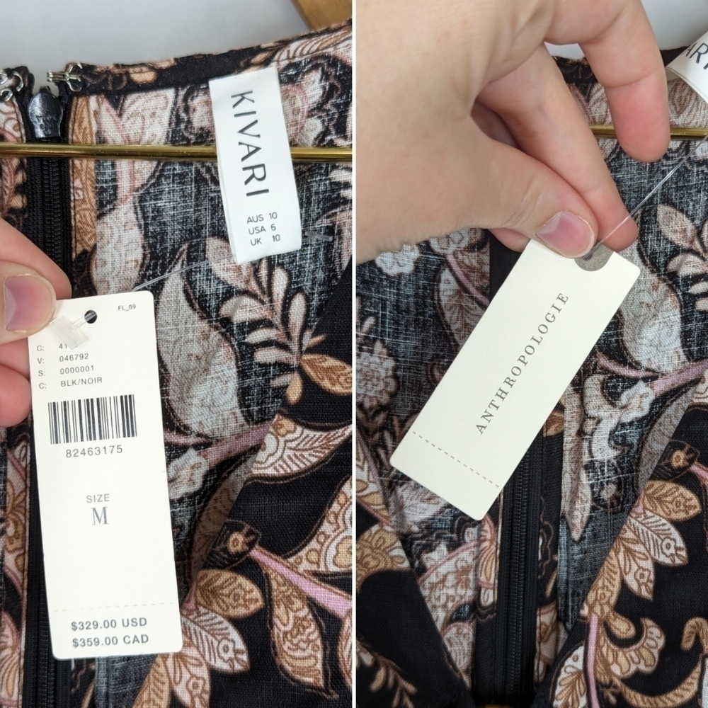 Anthropologie Kivari Floral Paisley Puff Sleeve Maxi Dress Size M - Picture 7 of 9